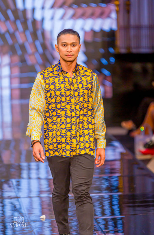 KING AKBAR LONG-SLEEVED 100% SILK SHIRT