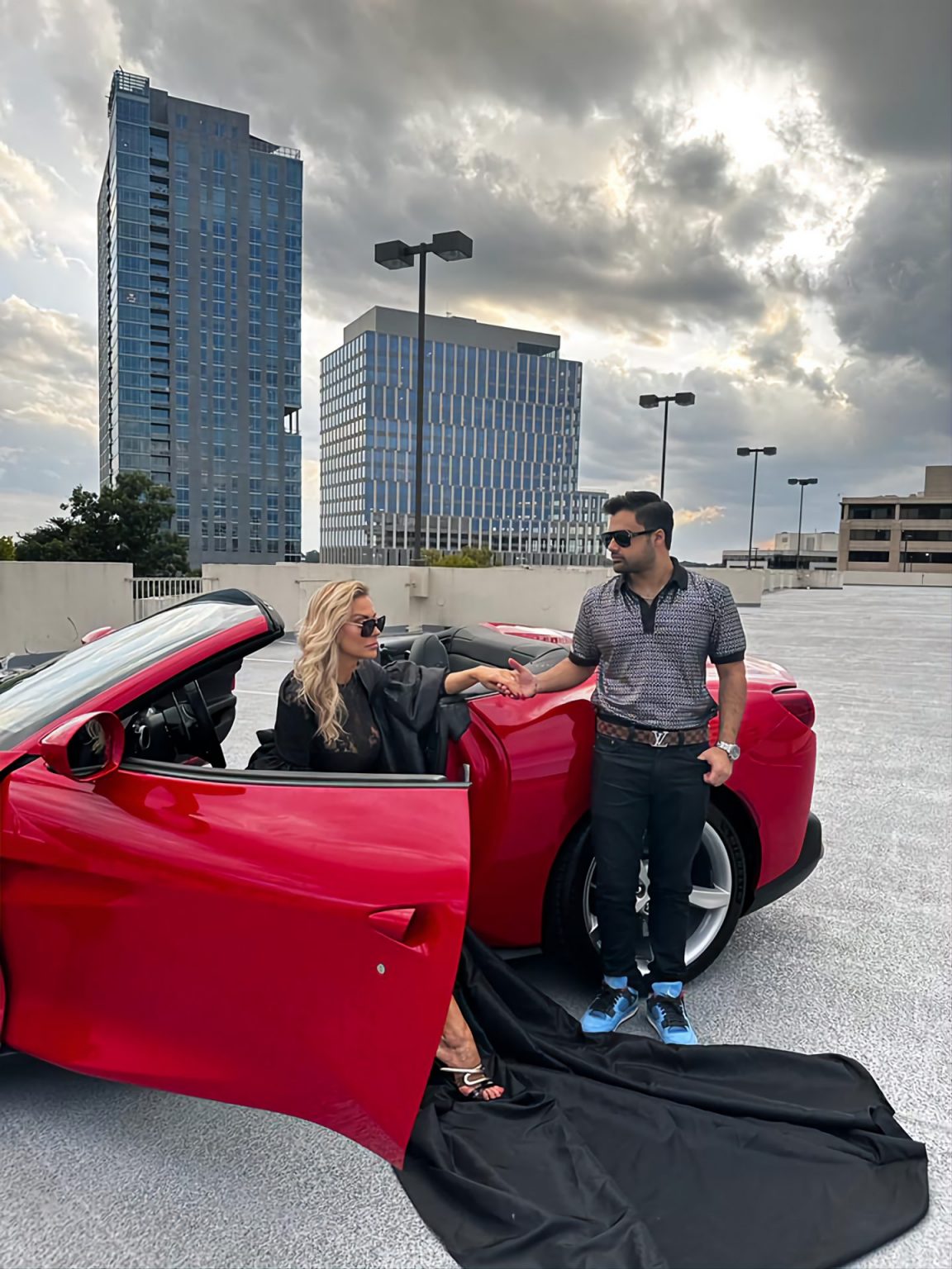 SQ MONOGRAM 100% COTTON POLO SHIRT (BLACK)