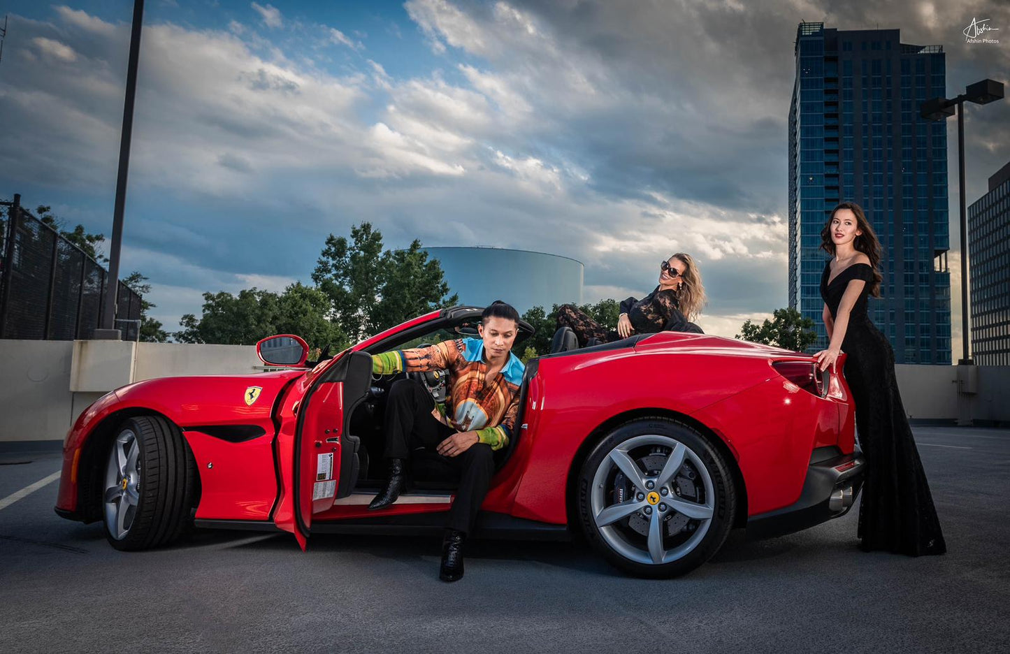 Printed Architecture Design Silk Shirt