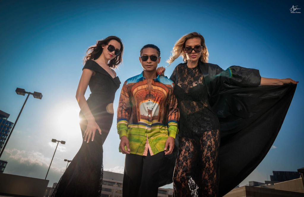 Printed Architecture Design Silk Shirt