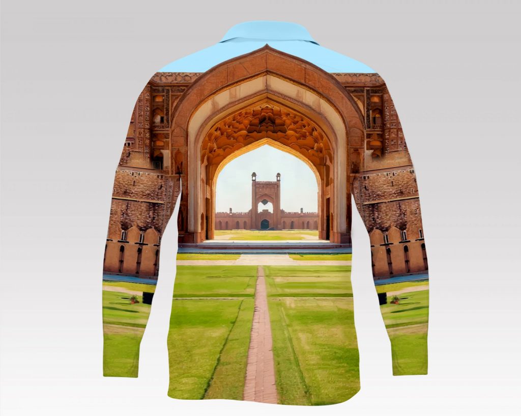 Printed Architecture Design Silk Shirt