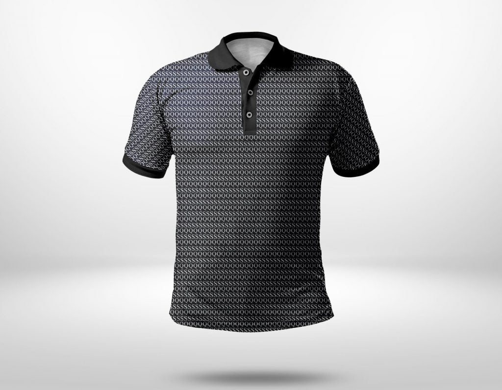 SQ MONOGRAM 100% COTTON POLO SHIRT (BLACK)
