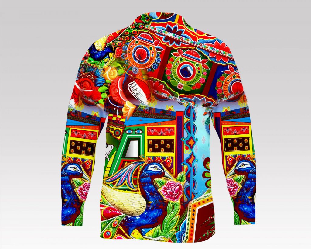 TRUCK ART LONG-SLEEVED 100% SILK SHIRT
