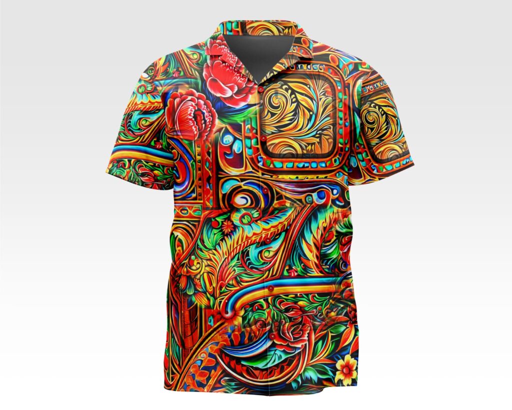 TRUCK ART SHORT-SLEEVED 100% SILK SHIRT